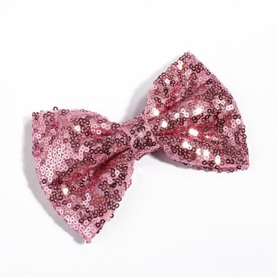10Pcs 13CM New Big DIY Shiny Sequin Hair Bows for Hair Clips Handmade Applique Sequins Hair Bow Knot for Women Hair Accessories (10Pcs-T, With No Clip)