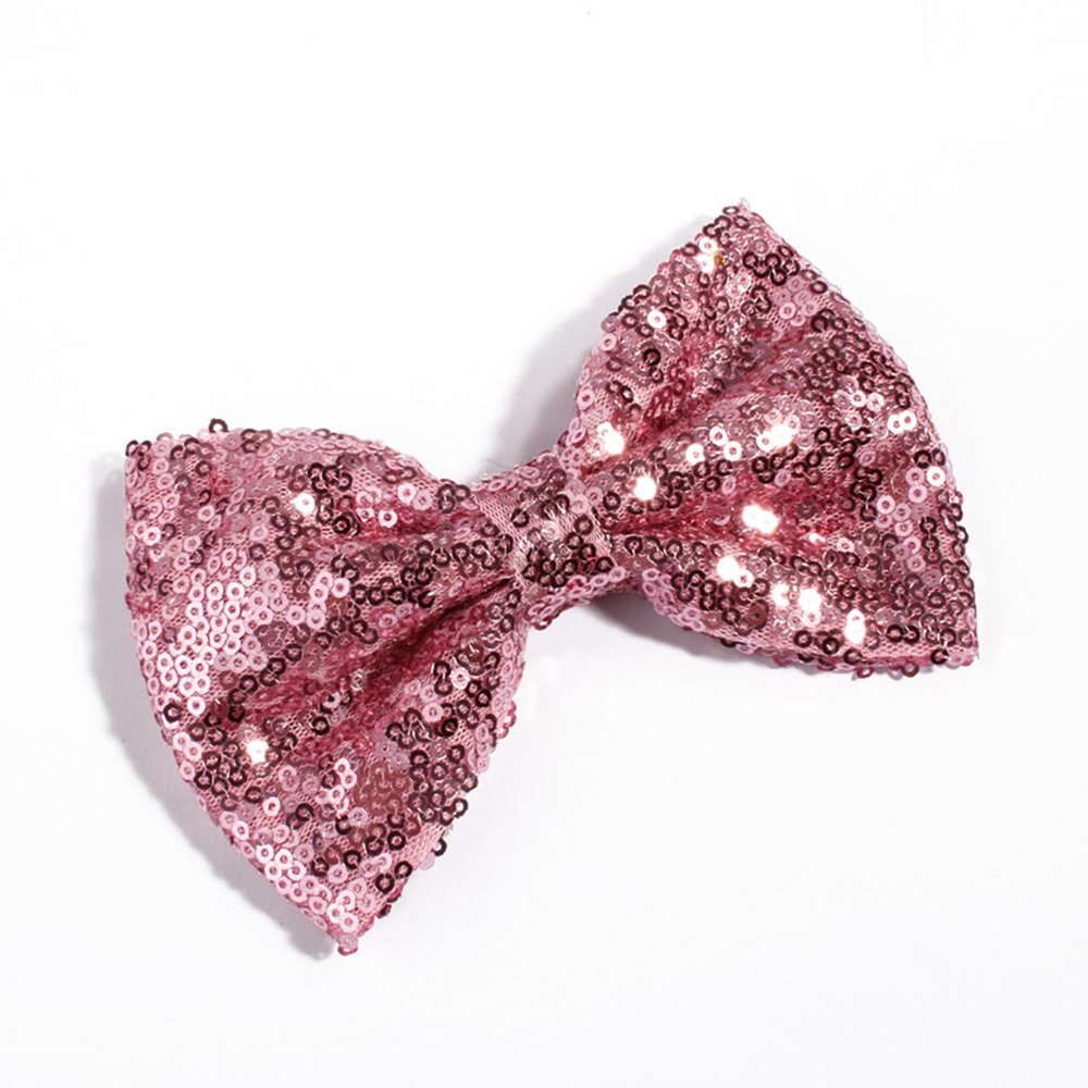 10Pcs 13CM New Big DIY Shiny Sequin Hair Bows for Hair Clips Handmade Applique Sequins Hair Bow Knot for Women Hair Accessories (10Pcs-T, With No Clip)