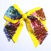 10Pcs 12CM Sparkly Sequins Hair Bows For Box Gift Ribbon Hair Bow Boutique For Headbands Hairpins (10Pcs Yellow, With No Clip) view 1