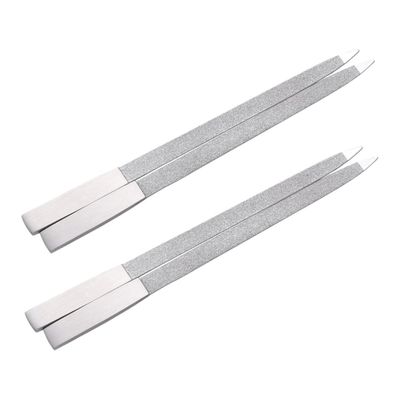 OATIPHO 4pcs Stainless Steel Nail Files with Fine Grit for Nail Care for Trimming and Polishing for Travel and Home Use