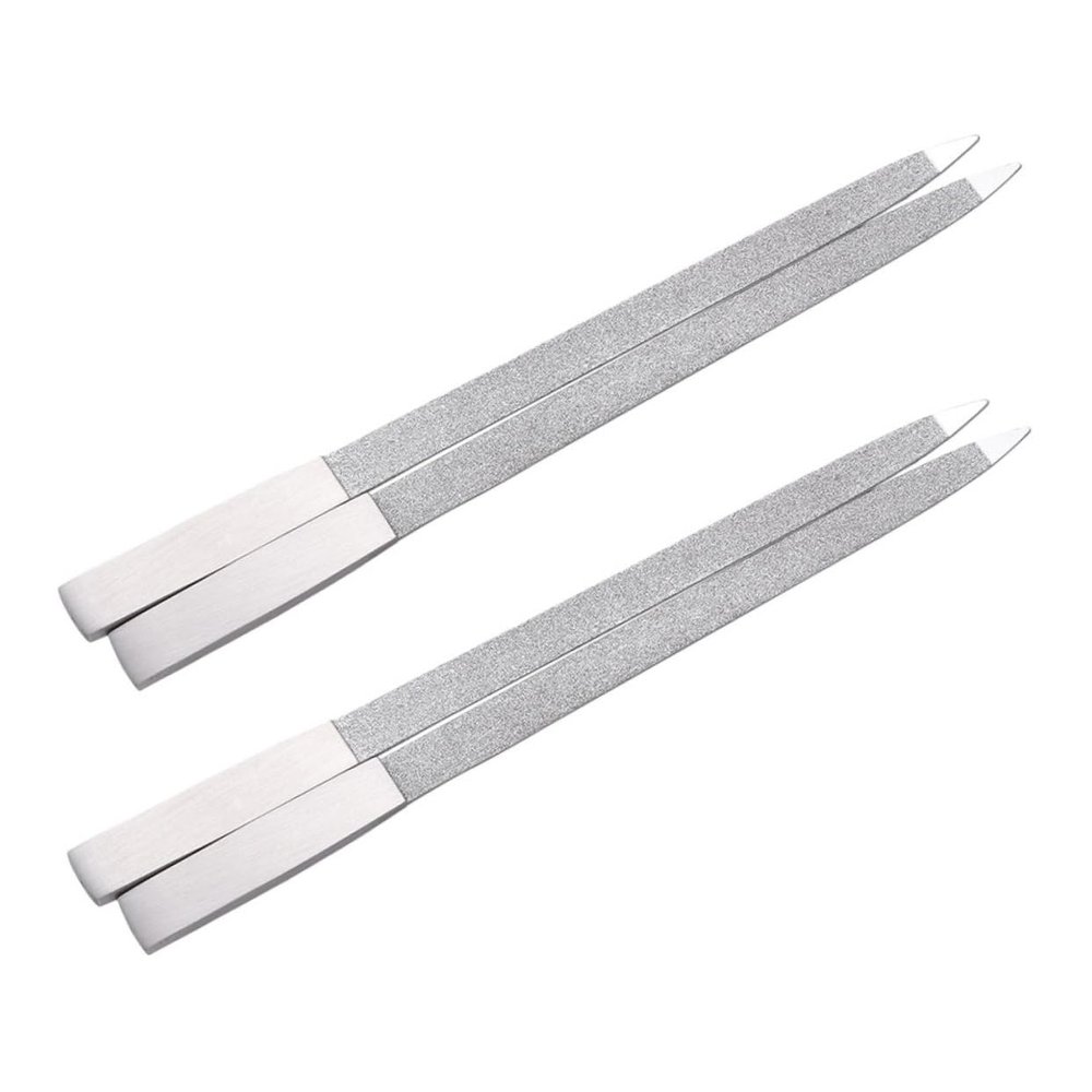 OATIPHO 4pcs Stainless Steel Nail Files with Fine Grit for Nail Care for Trimming and Polishing for Travel and Home Use