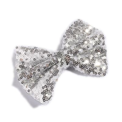 10Pcs 13CM New Big DIY Shiny Sequin Hair Bows for Hair Clips Handmade Applique Sequins Hair Bow Knot for Women Hair Accessories (10Pcs-S, With No Clip)