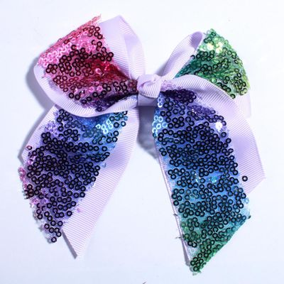 10Pcs 12CM Sparkly Sequins Hair Bows For Box Gift Ribbon Hair Bow Boutique For Headbands Hairpins (10Pcs Lavender, With No Clip)