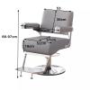 Barber Chairs for Barbershop for Home with Sponge Cushion 360 Rotation Hydraulic Height Adjustable PU Leather Salon Chair with Black Electroplated Base for Barbershop Hair Salon Spa(Orange) view 2