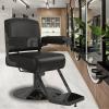 Barber Chairs for Barbershop for Home with Sponge Cushion 360 Rotation Hydraulic Height Adjustable PU Leather Salon Chair with Black Electroplated Base for Barbershop Hair Salon Spa(Orange) view 3