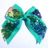 10Pcs 12CM Sparkly Sequins Hair Bows For Box Gift Ribbon Hair Bow Boutique For Headbands Hairpins (10Pcs Aqua, With Clip) view 1