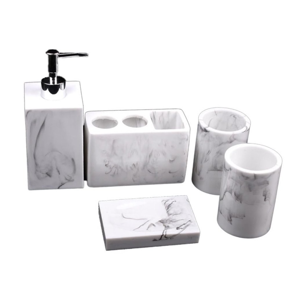 ONMYJFD Resin Bathroom Five-Piece Hotel Bathroom Toiletries Set Bathroom Supplies Set