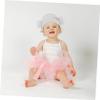 BESTYASH Heart Pattern Cotton Hair Drying Towel Wrap for Boy Girl Soft Absorbent Hair Turban Cap with Elastic Fit Quick Moisture Absorption for Bath and Shower Use White view 2