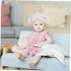 BESTYASH Heart Pattern Cotton Hair Drying Towel Wrap for Boy Girl Soft Absorbent Hair Turban Cap with Elastic Fit Quick Moisture Absorption for Bath and Shower Use White view 4