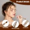 2PCS Lip Brush Double-ended Lip Makeup Brushes Retractable Lips Brushes Travel Makeup Brush Set for Lipstick Eyeshadow Lips Gloss Include Lid(Gold Silver) view 2