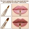 2PCS Lip Brush Double-ended Lip Makeup Brushes Retractable Lips Brushes Travel Makeup Brush Set for Lipstick Eyeshadow Lips Gloss Include Lid(Gold Silver) view 3