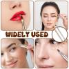 2PCS Lip Brush Double-ended Lip Makeup Brushes Retractable Lips Brushes Travel Makeup Brush Set for Lipstick Eyeshadow Lips Gloss Include Lid(Gold Silver) view 4