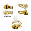 2PCS Honeybees Hair Clip Crochet Hairpin Fashion Hair Barrettes Elastic Hair Tie for Shopping Daily Wear Hair Decoration view 3