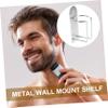 BAZEITFLOW Hair Clipper Holder Storage Rack for Shaving Tools and Hairdressing Trimmers Wall-mounted Organizer for Bathroom Convenient Silver Design view 3