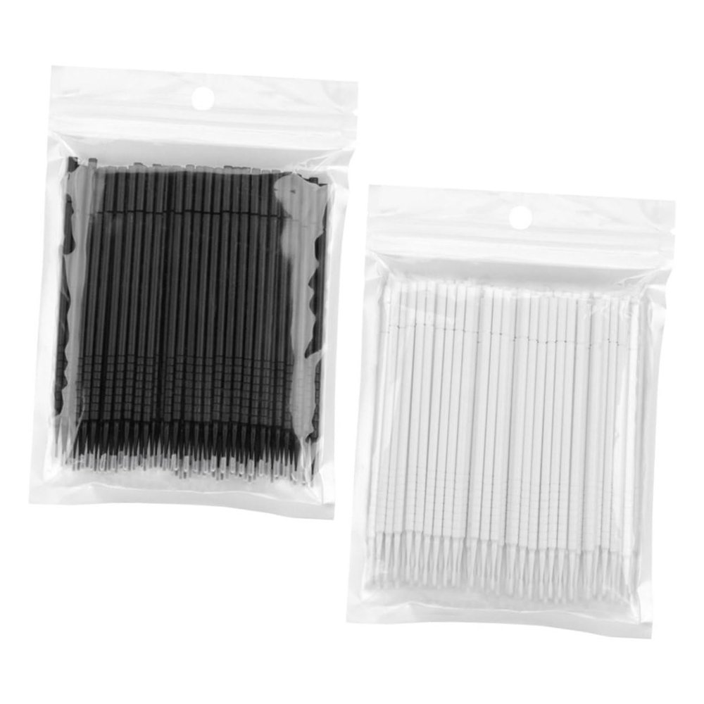 BESTYASH 200pcs Eyelash Grafting Brushes Convenient Makeup Tool for Eyelash and Eyebrow Cleaning for Beauty Shops and Home Use and Swabs