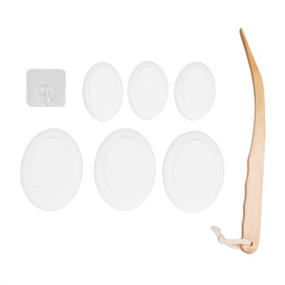 Back Lotion Applicator with Long Handle for Men and Women. Easy Application of Lotions and Shower Gels. Exfoliation and Skin Tool. Suitable for Home Use. Portable Design with 6 Replacemen