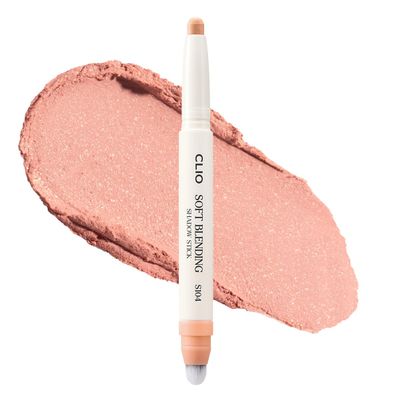 CLIO Soft Blending Eyeshadow Stick - Long Lasting, Matte, Shimmer & Glitter Finishes, Built-in Brush for Easy Blending, Coconut-Derived Ester Oil Infused (S104 HONEY BESTIE)