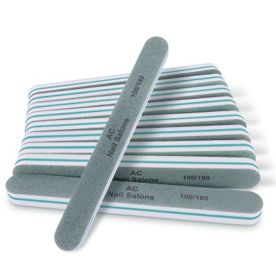 10pcs Professional Nail File 100/180 Grit, Durable Sandpaper Buffer Strong PP Board Core, Nail File Nail Buffer, Nail Files and Buffers for Natural Nails, Emery Boards for Nail Files Fingernail Files
