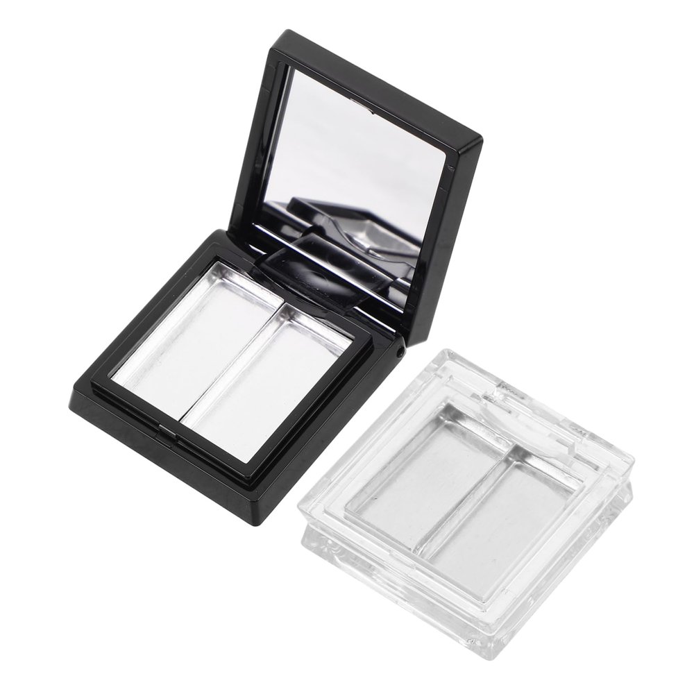 DECORNIJIA Metallic Empty Makeup Palette 2 Pack Versatile Storage for Lipstick Eyeshadow Blush Contour Highlighter Travel-sized Organizer