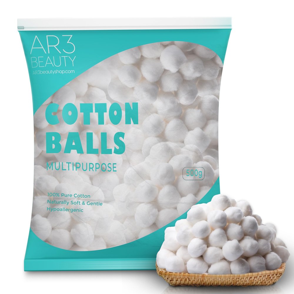 100% Pure Cotton BallsUltra-Soft, Absorbent, Multipurpose for Skincare, Makeup Removal, Baby Care, First Aid, CraftsHypoallergenic & LintFreeLarge 1000/Pk for Home, Salon & Medical Use.