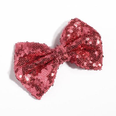 10Pcs 13CM New Big DIY Shiny Sequin Hair Bows for Hair Clips Handmade Applique Sequins Hair Bow Knot for Women Hair Accessories (10Pcs-O, With Clip)