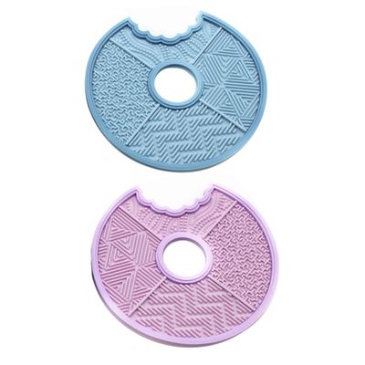 IWOWHERO 2pcs Silicone Makeup Brush Cleaning Mat Non-Slip Brush Washing Pad for Effective Makeup Cleaner for Cosmetic and Beauty Tools