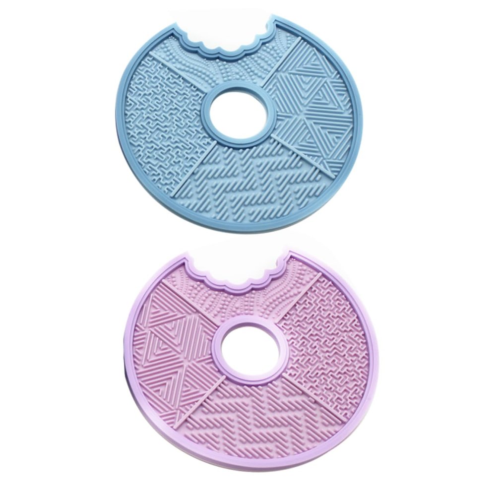 IWOWHERO 2pcs Silicone Makeup Brush Cleaning Mat Non-Slip Brush Washing Pad for Effective Makeup Cleaner for Cosmetic and Beauty Tools