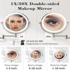 30X/1X Wall Mounted Lighted Makeup Mirror, 9'' Height Adjustable Double Sided 5000mAh Rechargeable Magnifying Bathroom Mirror with Light, 3 Color Modes Touch Dimmable Extended Arm 360 Rotation view 3
