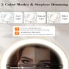 30X/1X Wall Mounted Lighted Makeup Mirror, 9'' Height Adjustable Double Sided 5000mAh Rechargeable Magnifying Bathroom Mirror with Light, 3 Color Modes Touch Dimmable Extended Arm 360 Rotation view 4