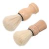 HAKIDZEL 2pcs Men Shaving Brush Synthetic Shave Brush Wooden Handle Facial for Lathering Shaving Foam Mustache Beard Care Tool Portable Travel Kit view 1