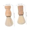 HAKIDZEL 2pcs Men Shaving Brush Synthetic Shave Brush Wooden Handle Facial for Lathering Shaving Foam Mustache Beard Care Tool Portable Travel Kit view 2