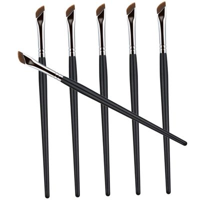 BAZEITFLOW 6pcs Angled Eyeliner and Eyebrow Brush Set Thin Makeup Brushes for Precision Eye Makeup for Women and