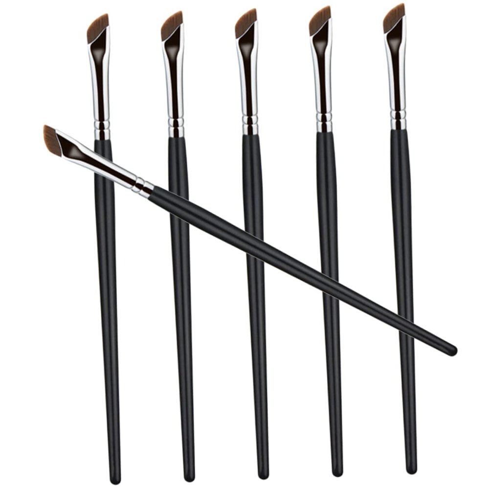 BAZEITFLOW 6pcs Angled Eyeliner and Eyebrow Brush Set Thin Makeup Brushes for Precision Eye Makeup for Women and