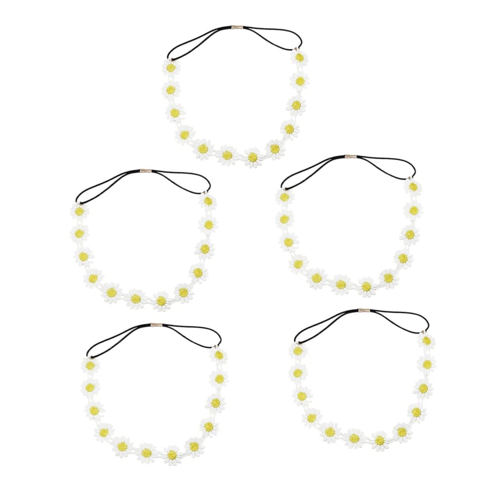 PartyKindom 5pcs Unique Daisy Flower Headband Girls Headband Hair Band for Women Lady Headdress