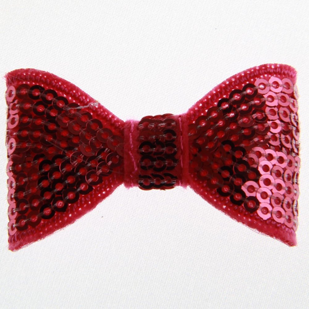 20Pcs Sequin Hair Bow Accessories, 5CM, Shiny Sparkle Design for Headbands and Hair Clips (20Pcs Fuchsia, With Clip)