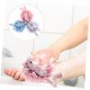 Baluue 3pcs Bear Shaped Bath Sponge Exfoliating Body Scrubber Mesh Shower Pouf Bath Shower Ball and Fade-Resistant view 4
