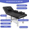 AOKNV 1250 LBS Adjustable Massage Table, L 75" W 31.5" H 25.3" Lash Bed, Stainless Steels Massage Bed, 4.3" Thick Built-in High-Density Foam Waterproof and Non-Slip Leather Exterior, Black view 4