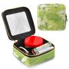 siphylline Leaf Green Clear Small Makeup Bag Toiletry Bag with Zipper Makeup Bag Organizer for Women view 3