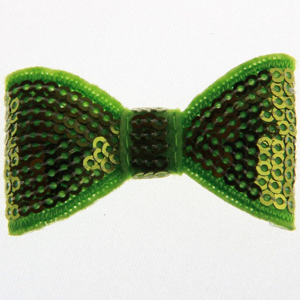 20Pcs Sequin Hair Bow Accessories, 5CM, Shiny Sparkle Design for Headbands and Hair Clips (20Pcs Lime, With Clip)