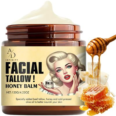 A/D Infinity Beef Tallow for Skin - Facial Tallow Honey Balm, Natural Anti-Aging Moisturizer with Coconut Oil, Honey & Vitamin E