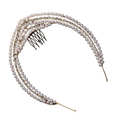 MOAIYU Luxurious Rhinestones Hairband for Bridal Vintage Hairband Gorgeous Bride Hairband for Bachelorette Party Props
