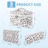 Hatende 3Pcs Cotton Quilted Makeup Bag Set,Large Floral Cosmetic Bag,Aesthetic Toiletry Travel Makeup Bag Set and Cute Flower Bag for Women Girls(White Leopard Print) view 2