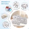 Hatende 3Pcs Cotton Quilted Makeup Bag Set,Large Floral Cosmetic Bag,Aesthetic Toiletry Travel Makeup Bag Set and Cute Flower Bag for Women Girls(White Leopard Print) view 4