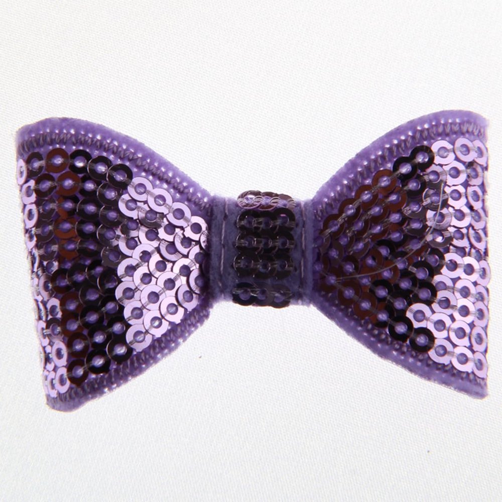 20Pcs Sequin Hair Bow Accessories, 5CM, Shiny Sparkle Design for Headbands and Hair Clips (20Pcs Lavender, With No Clip)