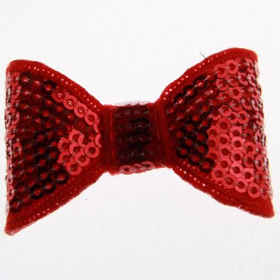 20Pcs Sequin Hair Bow Accessories, 5CM, Shiny Sparkle Design for Headbands and Hair Clips (20Pcs Red, With No Clip)