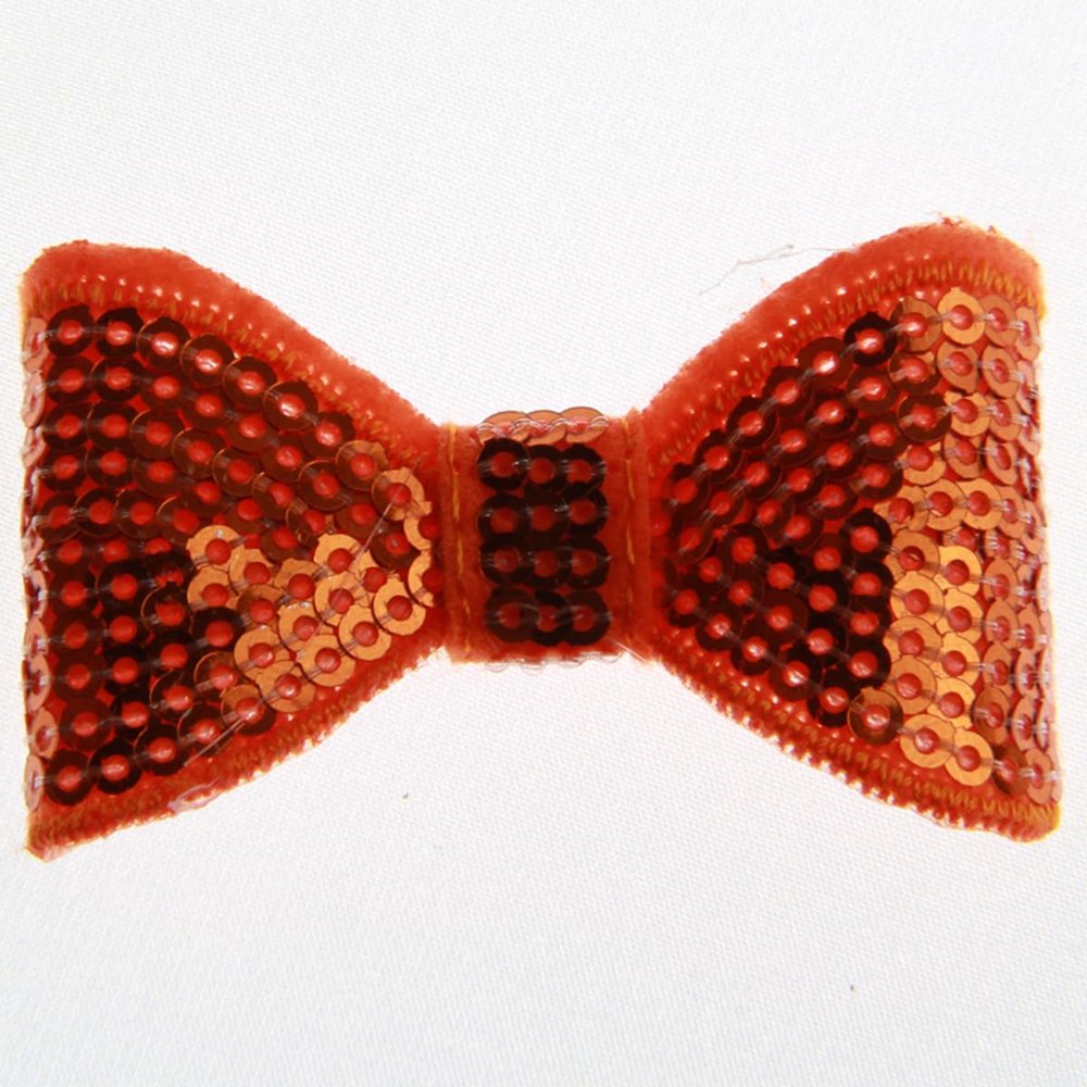 20Pcs Sequin Hair Bow Accessories, 5CM, Shiny Sparkle Design for Headbands and Hair Clips (20Pcs Orange, With Clip)