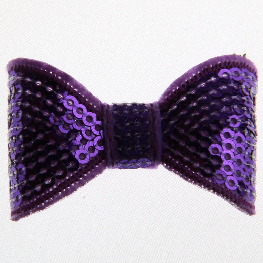 20Pcs Sequin Hair Bow Accessories, 5CM, Shiny Sparkle Design for Headbands and Hair Clips (20Pcs Purple, With Clip)