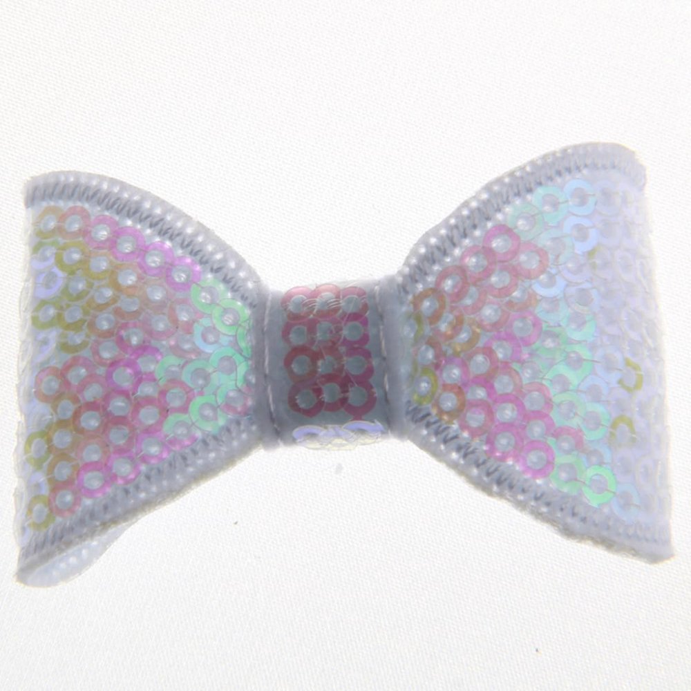 20Pcs Sequin Hair Bow Accessories, 5CM, Shiny Sparkle Design for Headbands and Hair Clips (20Pcs White, With Clip)