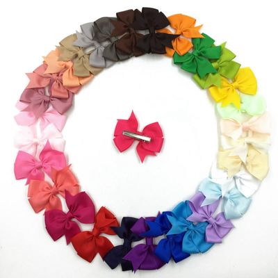 20Pcs 3.2" Ribbon Hair Bows For Hair Clips Women Boutique Bows/Hairclips Hair Accessories (20Pcs Multi, With Clip)