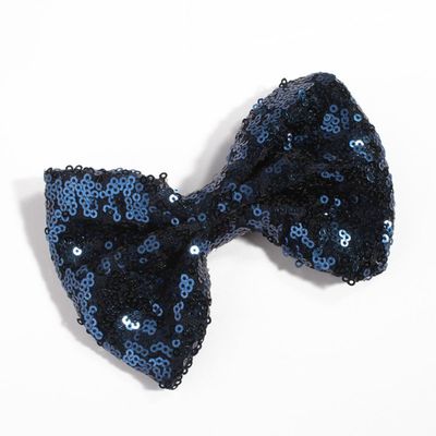 10Pcs 13CM New Big DIY Shiny Sequin Hair Bows for Hair Clips Handmade Applique Sequins Hair Bow Knot for Women Hair Accessories (10Pcs-H, With No Clip)